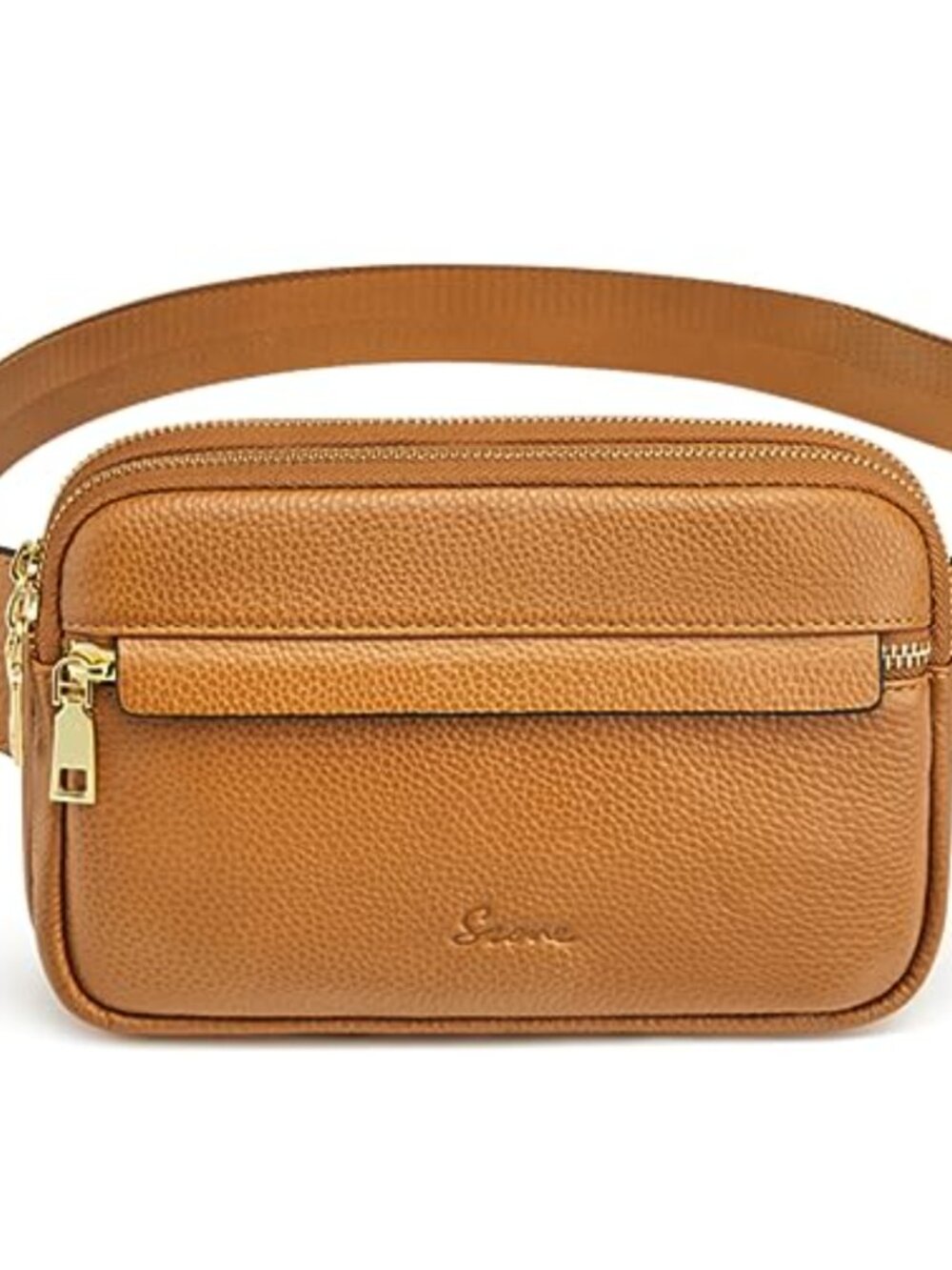 Genuine Leather RFID Blocking Fanny Pack Sling Bag Crossbody Waist Pack Travel